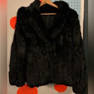 Elegant Vintage Black Fur Jacket